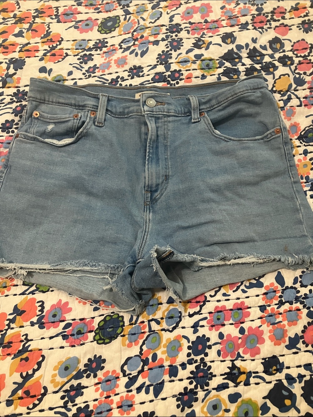 Light Blue Denim Cutoff Shorts - Women's Casual Summer Shorts